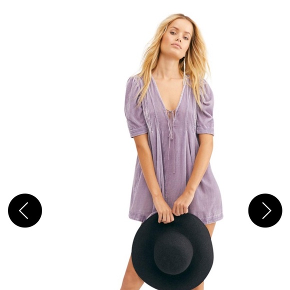 Free People Tops - Free People Adelle Velvet lavender Tunic in Violet Fog Tunic Size Small